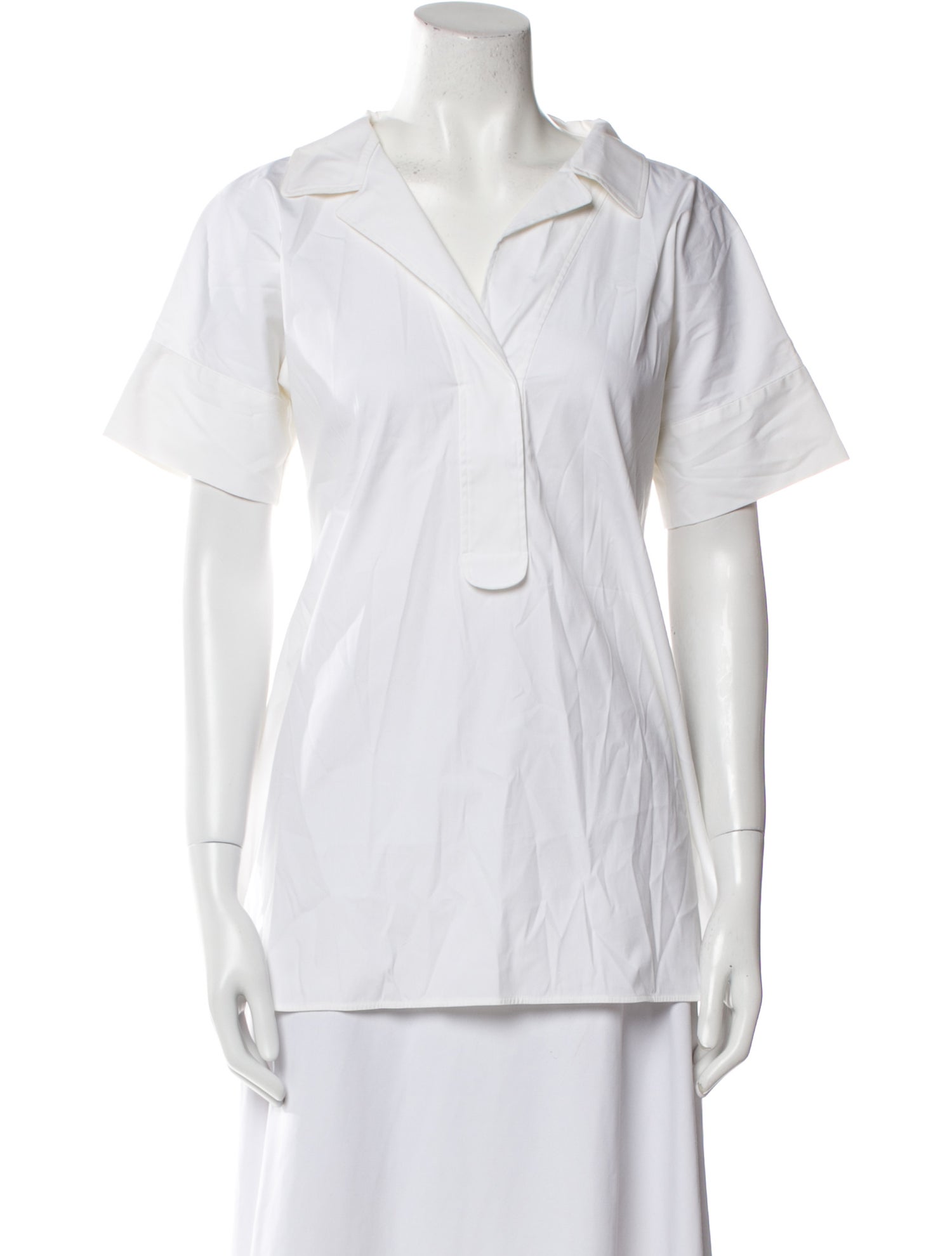 Jil Sander V-Neck Short Sleeve Button-Up Top