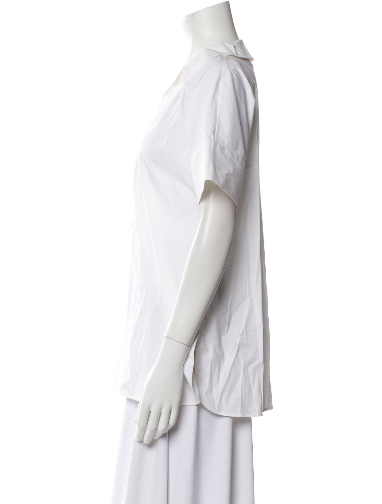 Jil Sander V-Neck Short Sleeve Button-Up Top