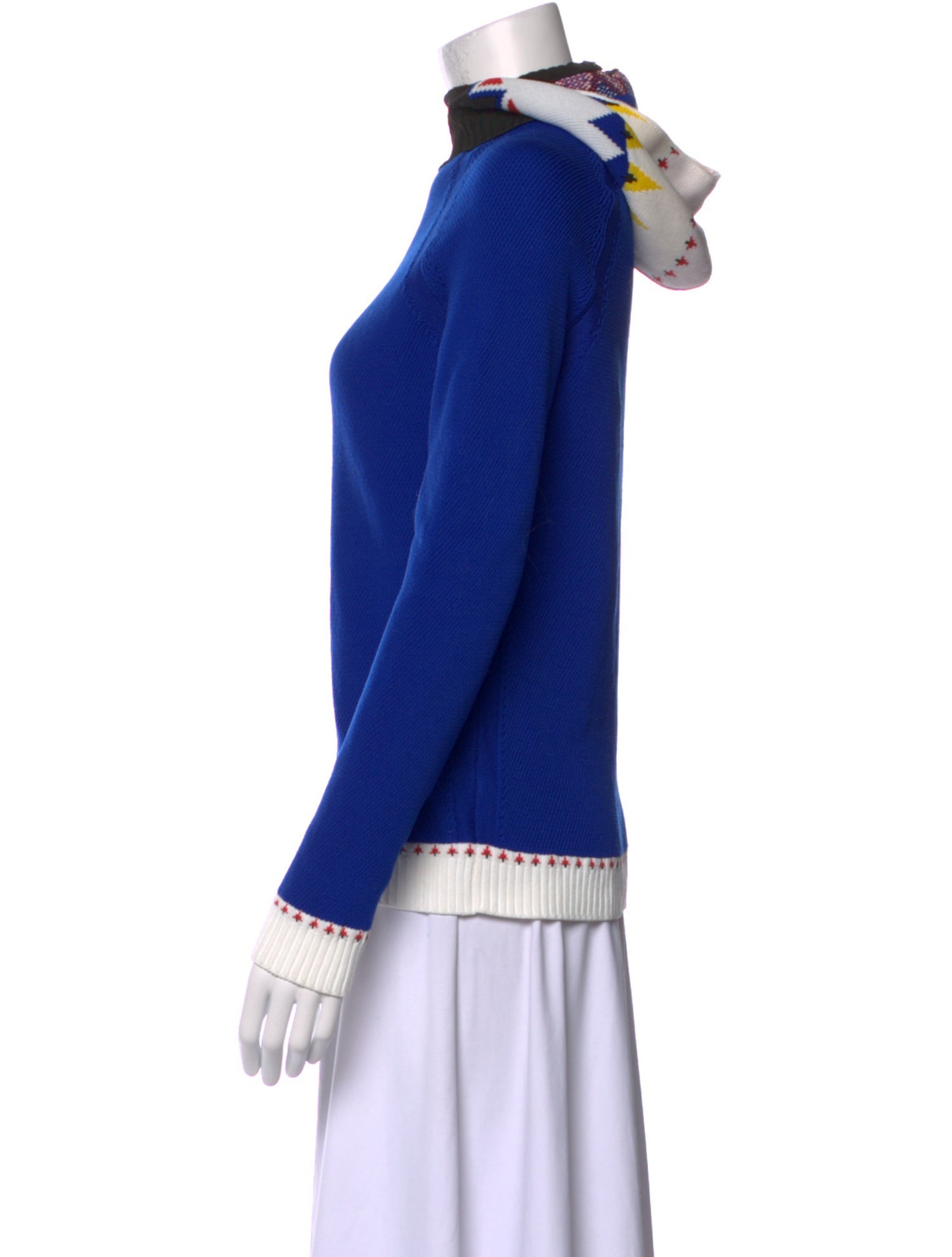 Jil Sander Colorblock Pattern Turtleneck Sweater