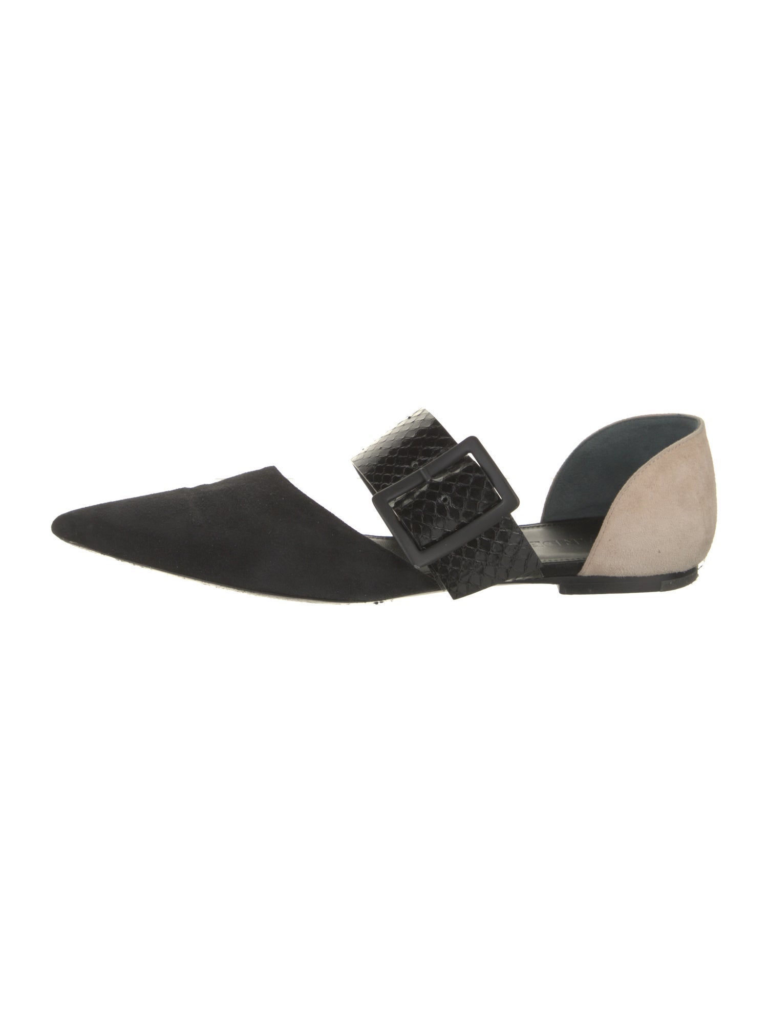 Jil Sander Suede D'Orsay Flats