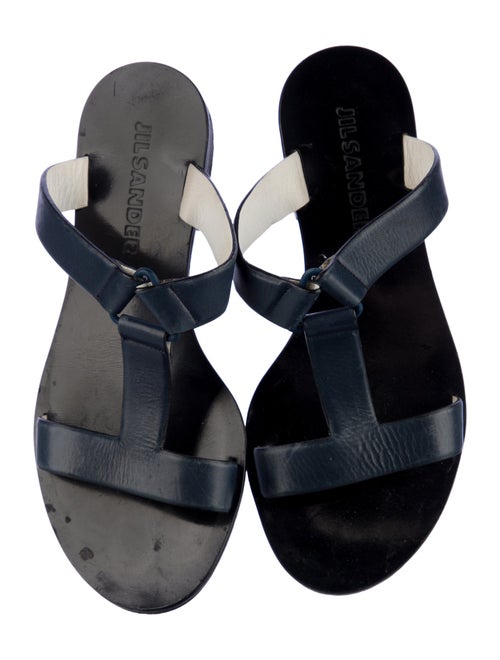 Jil Sander Leather T-Strap Sandals
