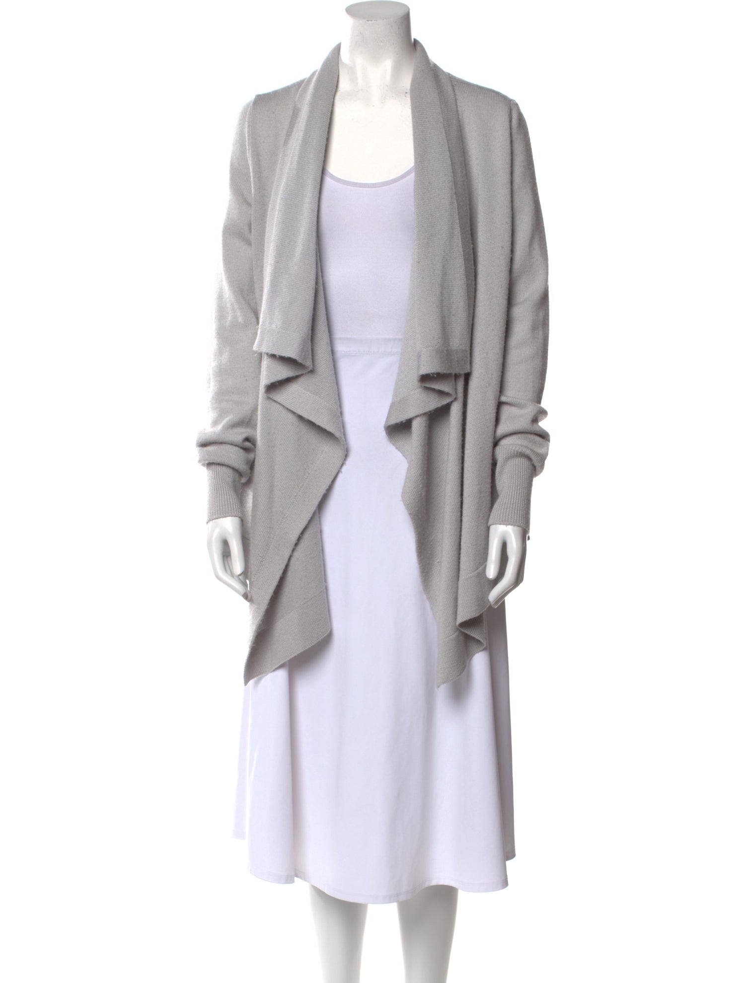 Jil Sander Virgin Wool Open Front Sweater