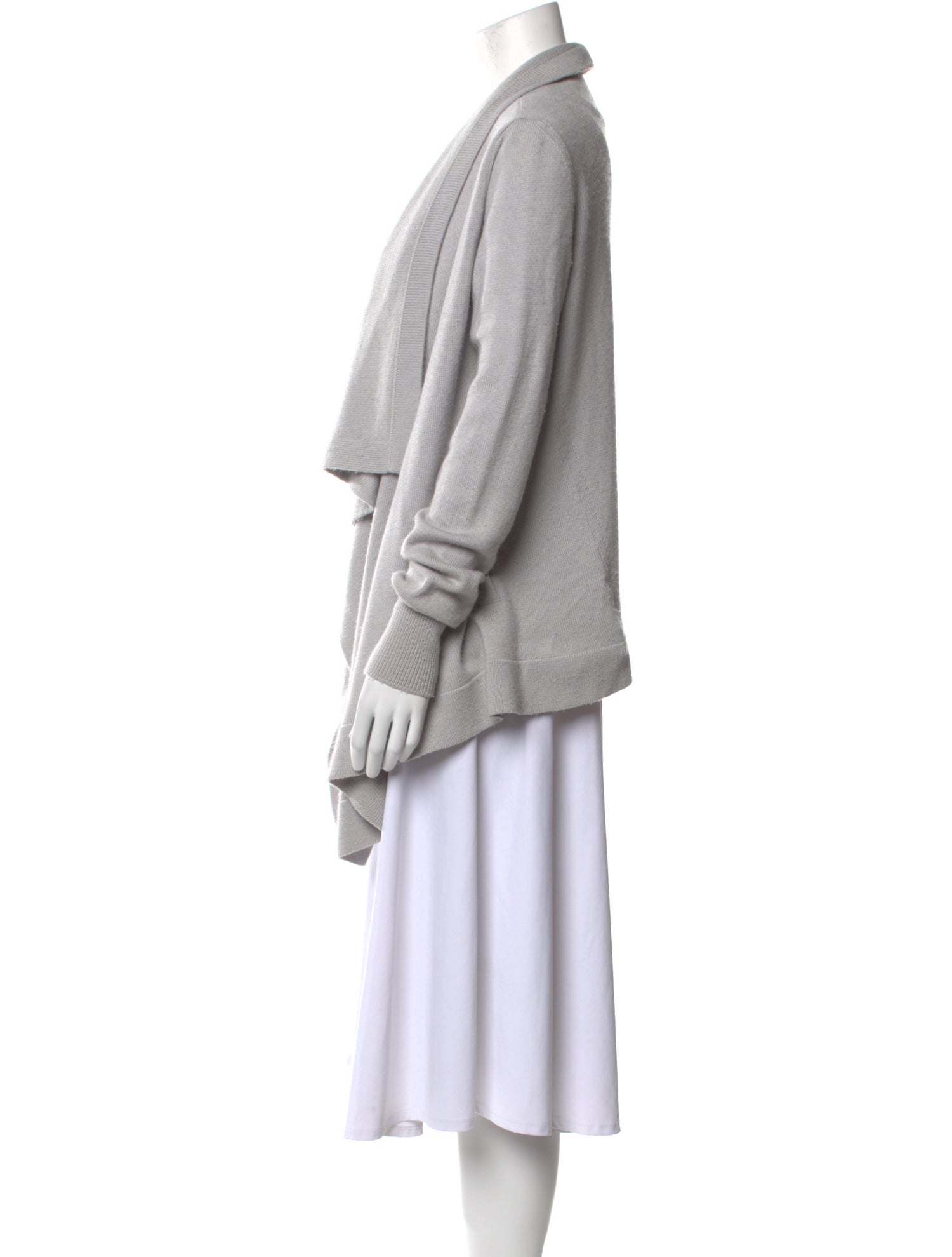 Jil Sander Virgin Wool Open Front Sweater