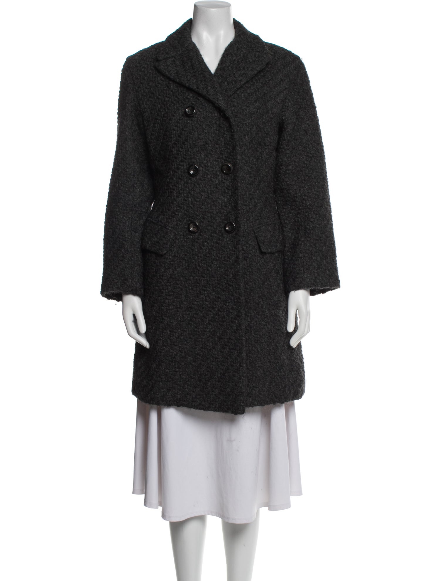 Jil Sander Wool Tweed Pattern Coat
