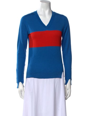 Jil Sander Striped V-Neck Sweater