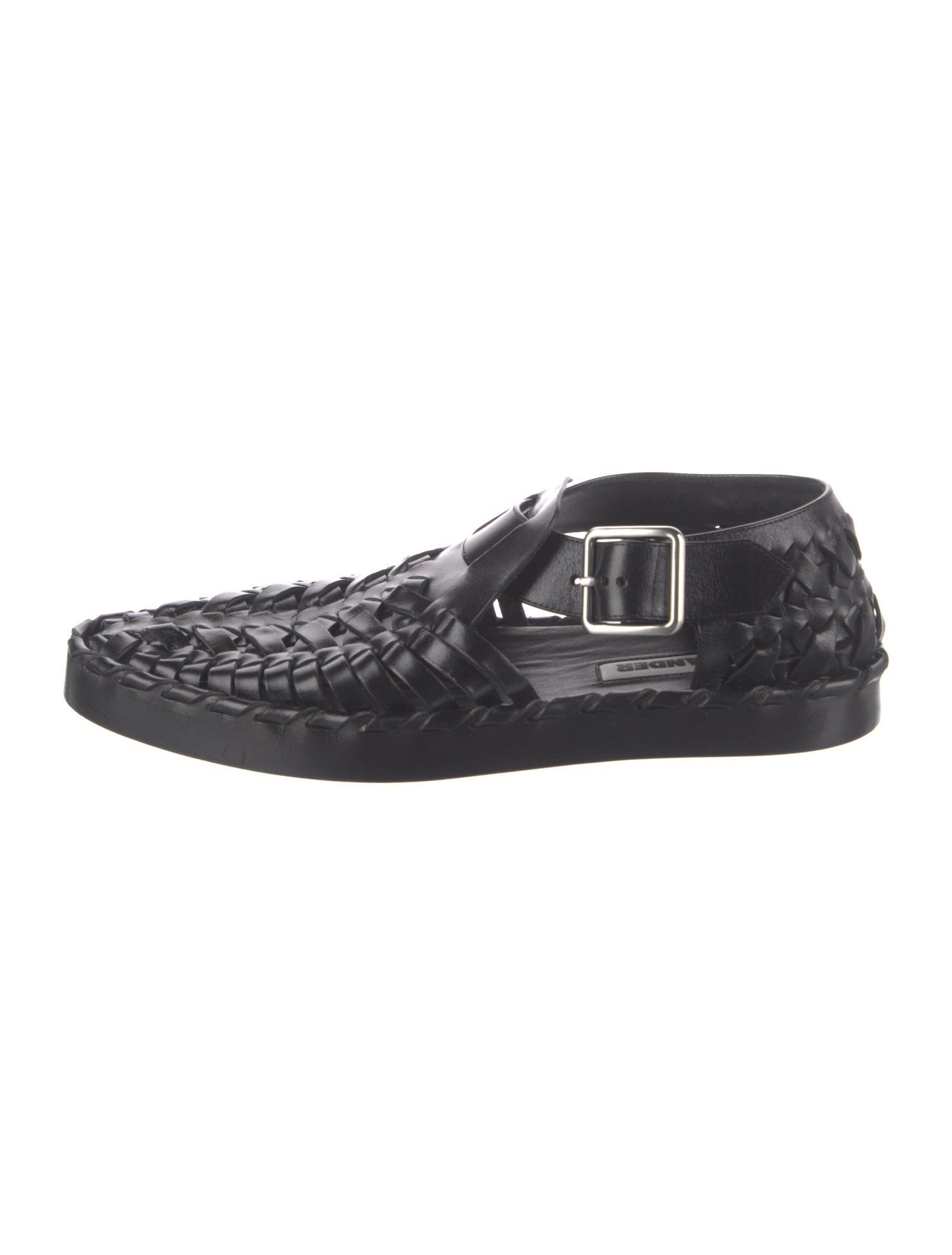Jil Sander Leather Braided Accents D'Orsay Flats
