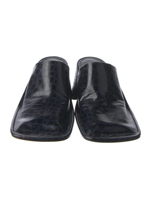 Jil Sander Embossed Leather Cutout Accent Mules