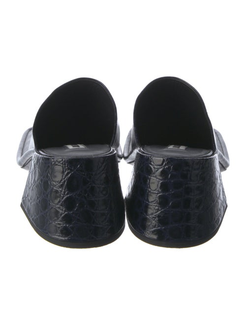 Jil Sander Embossed Leather Cutout Accent Mules