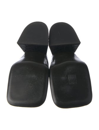 Jil Sander Embossed Leather Cutout Accent Mules