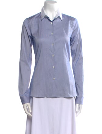 Jil Sander 2012 Striped Button-Up Top