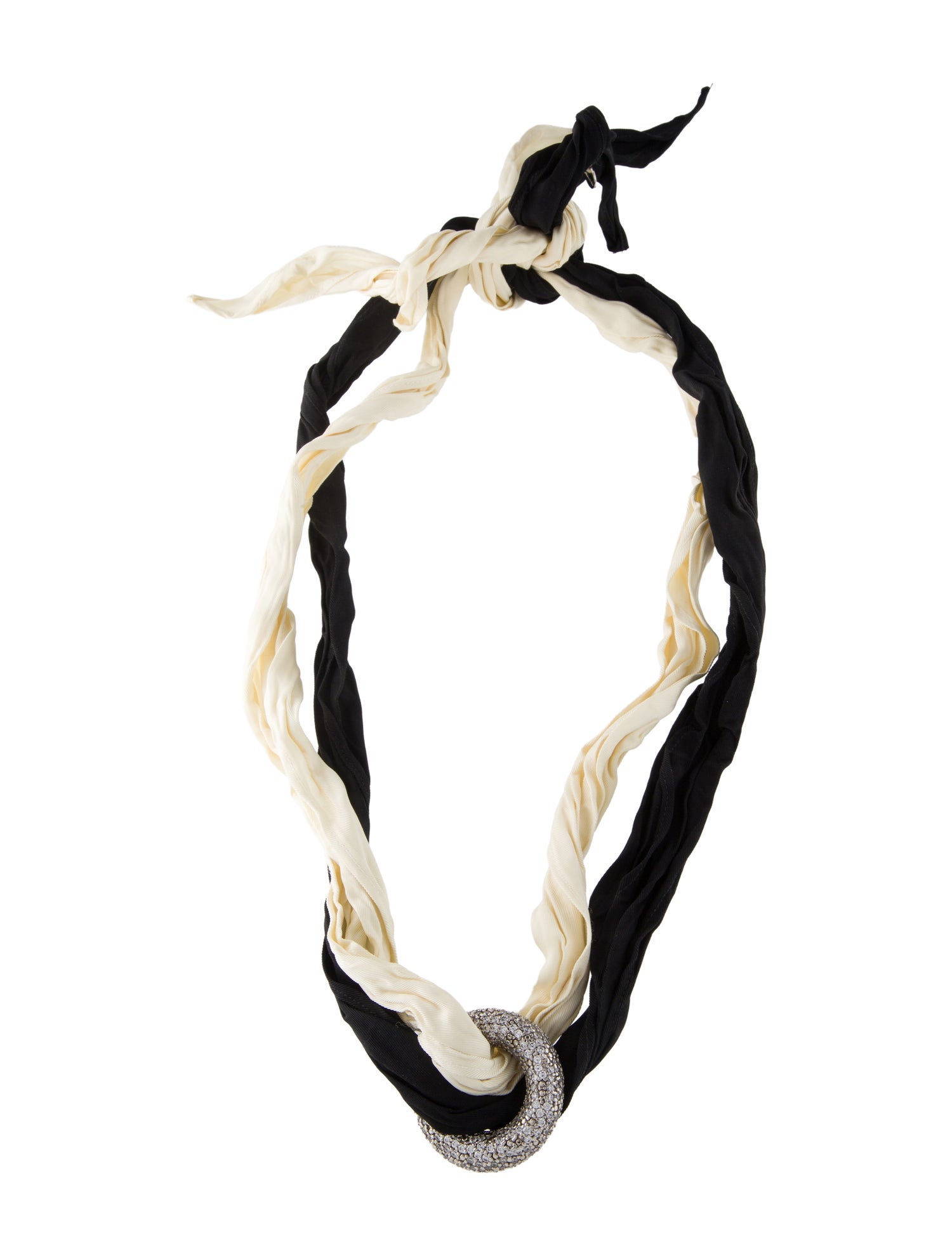 Jil Sander Cubic Zirconia & Silk Pendant Necklace