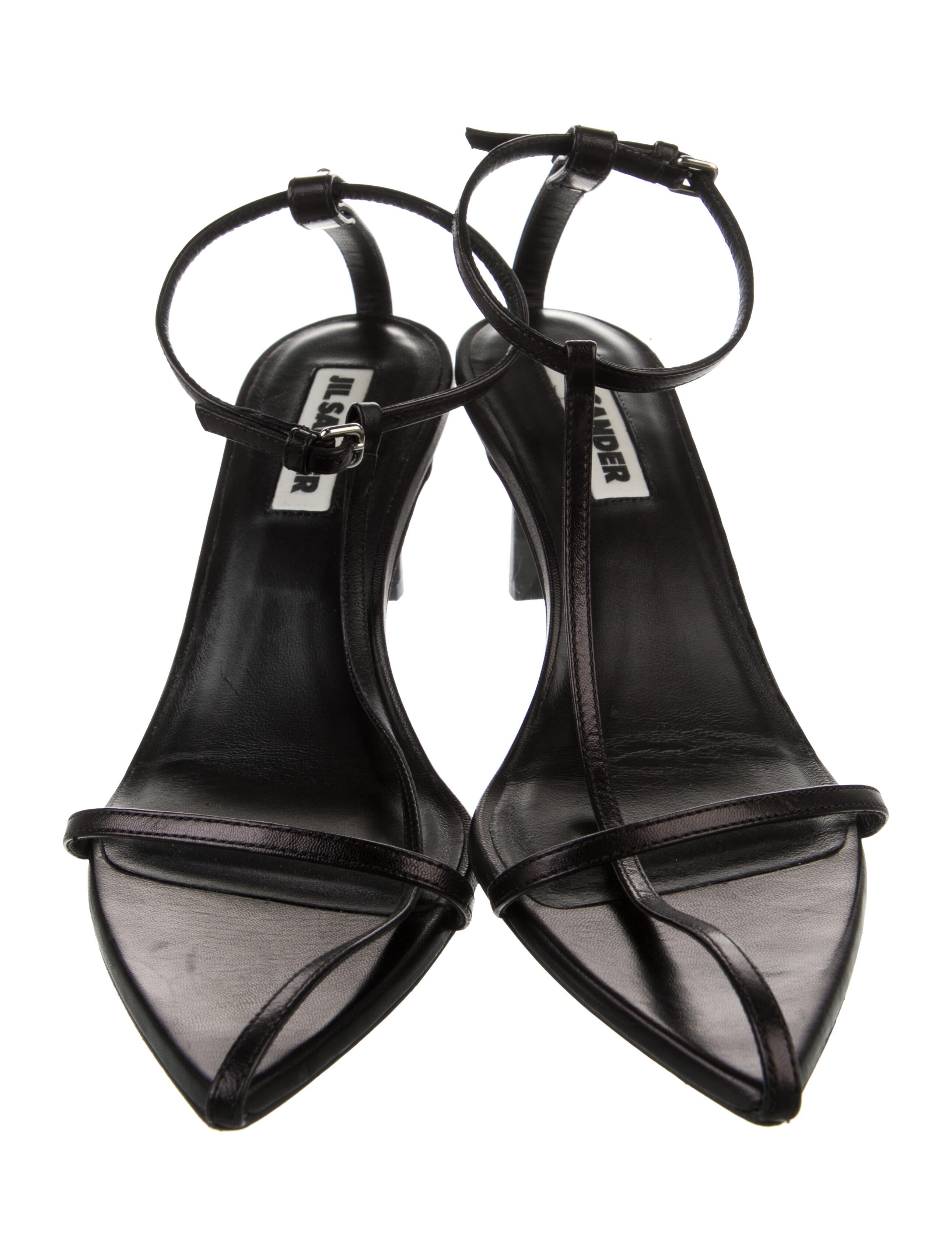 Jil Sander Leather T-Strap Sandals