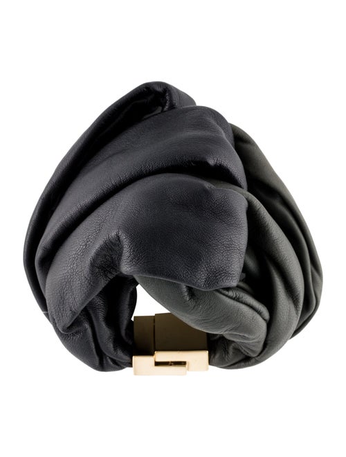 Jil Sander Leather Scrunchie Wrap Bracelet