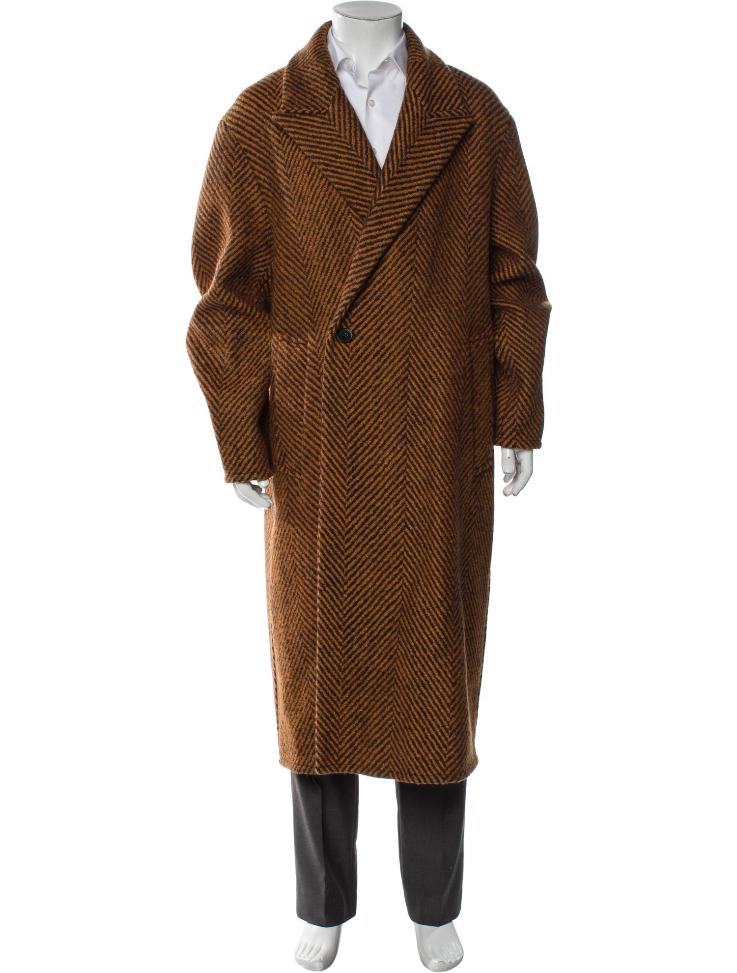 Jil Sander Virgin Wool Tweed Pattern Overcoat