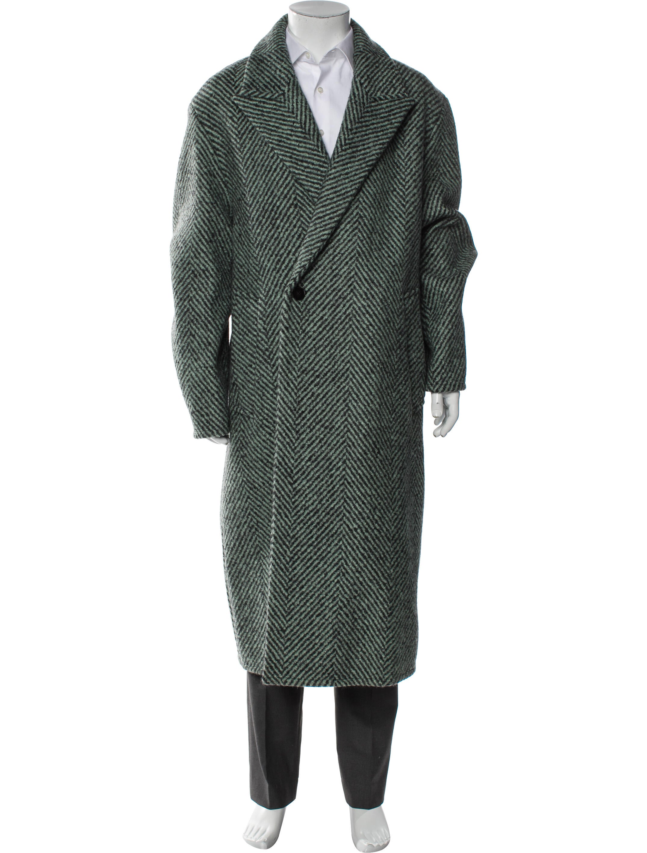 Jil Sander Virgin Wool Striped Overcoat