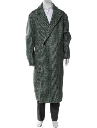 Jil Sander Virgin Wool Striped Overcoat