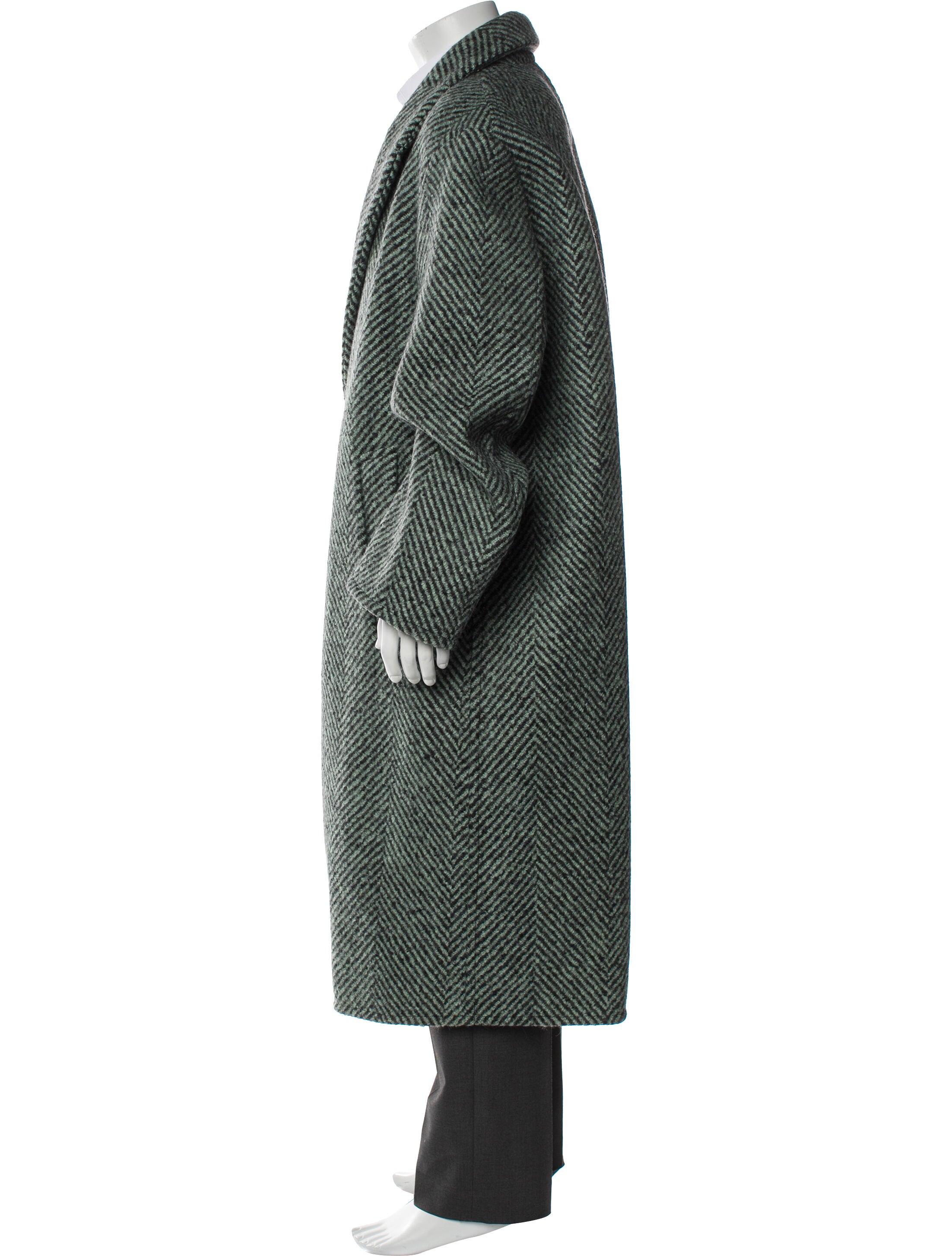 Jil Sander Virgin Wool Striped Overcoat