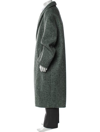 Jil Sander Virgin Wool Striped Overcoat