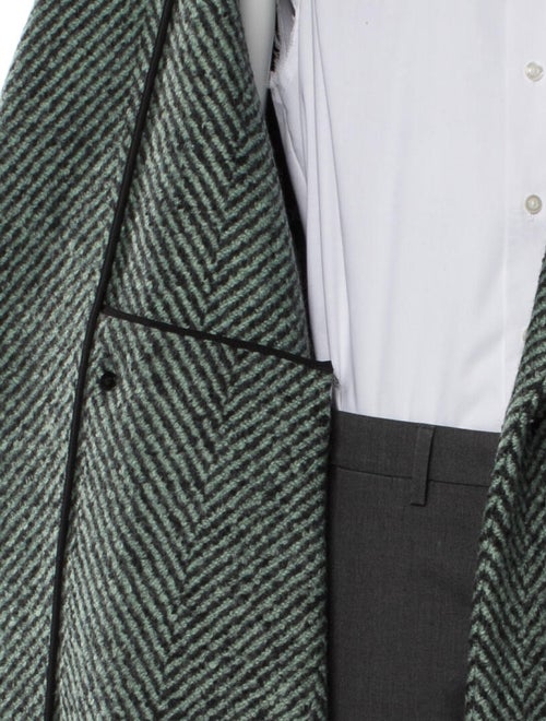 Jil Sander Virgin Wool Striped Overcoat