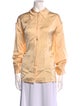 Jil Sander Silk Three-Quarter Sleeve Button-Up Top