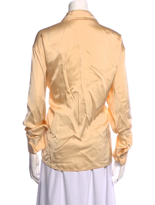 Jil Sander Silk Three-Quarter Sleeve Button-Up Top