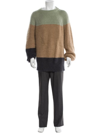 Jil Sander Mohair Colorblock Pattern Pullover