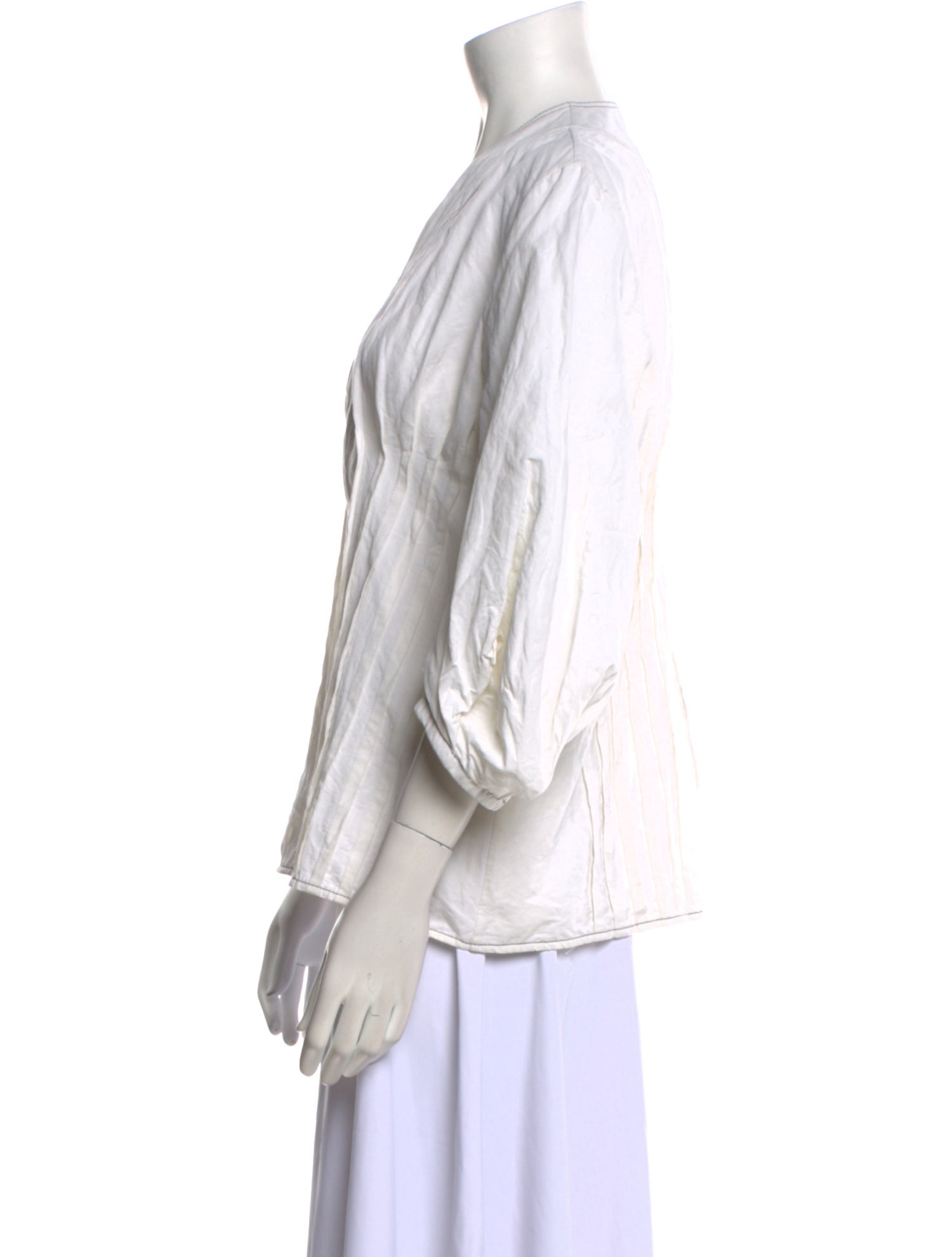 Jil Sander V-Neck Three-Quarter Sleeve Blouse