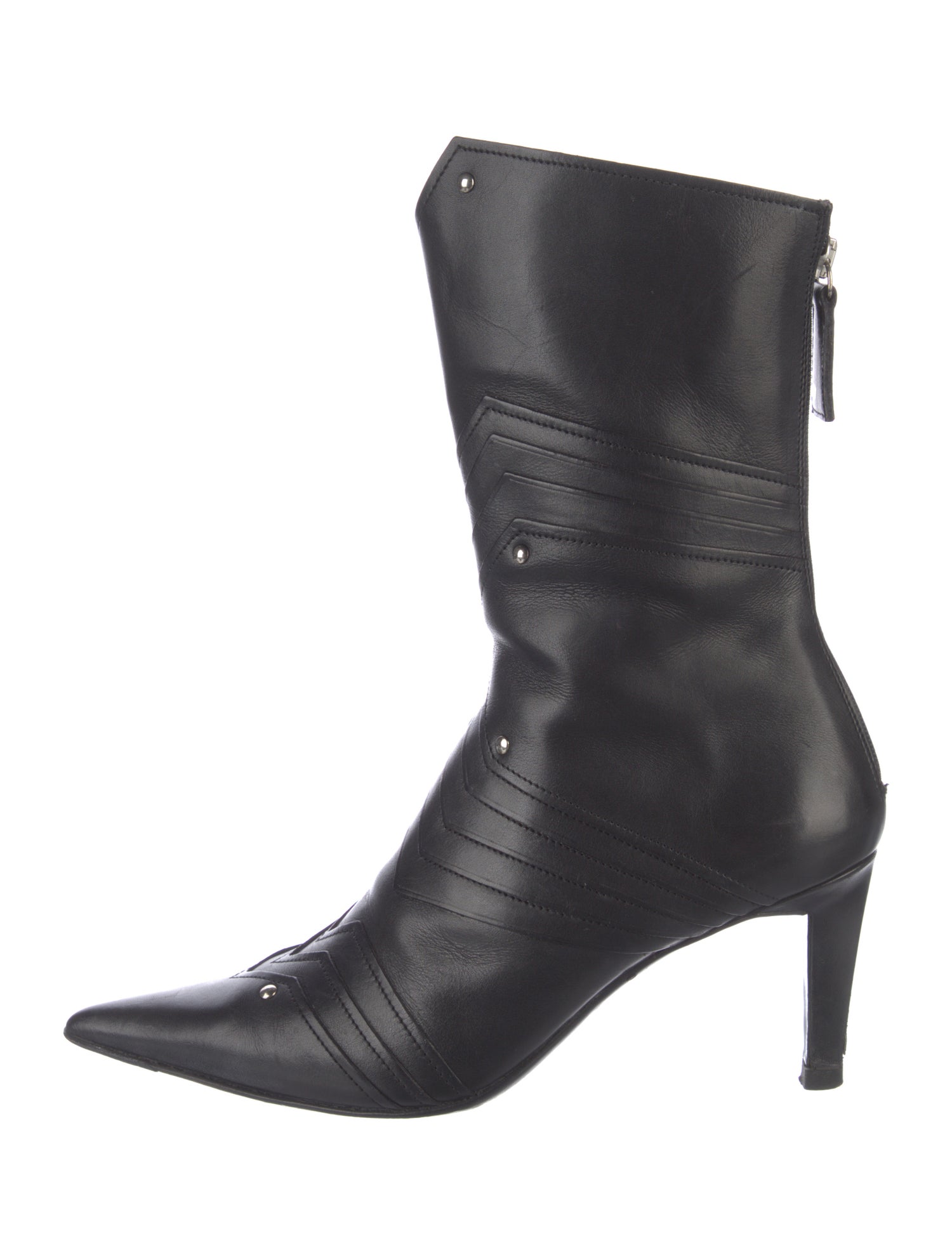 Jil Sander Leather Studded Accents Boots