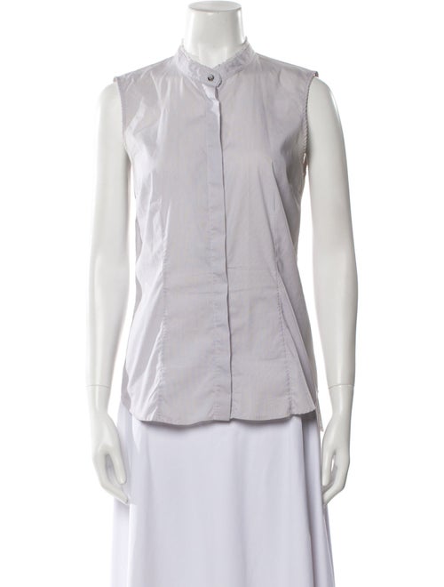 Jil Sander Mock Neck Sleeveless Button-Up Top