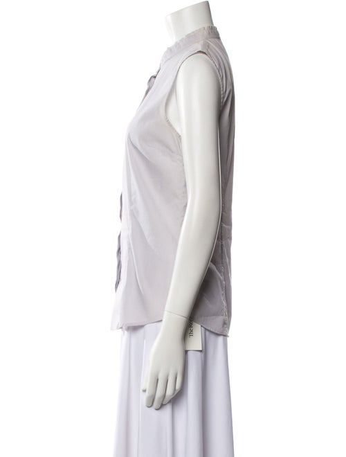 Jil Sander Mock Neck Sleeveless Button-Up Top