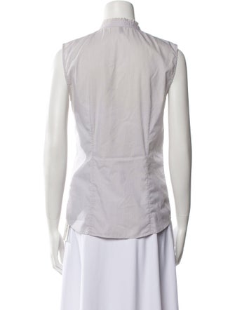 Jil Sander Mock Neck Sleeveless Button-Up Top