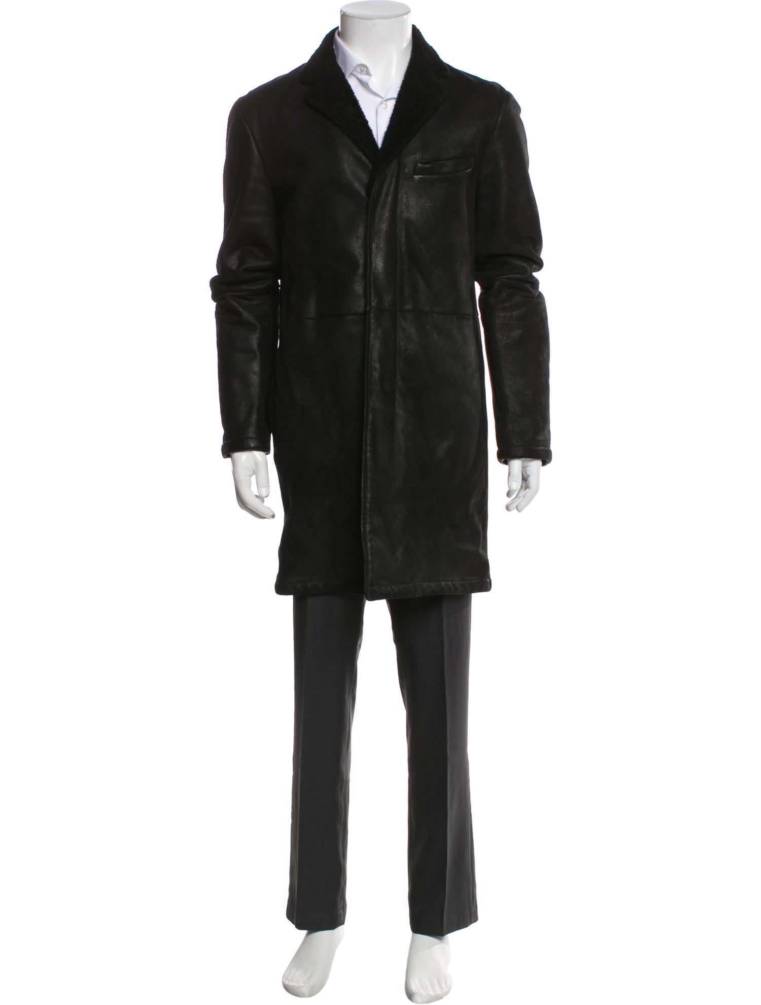 Jil Sander Leather Overcoat