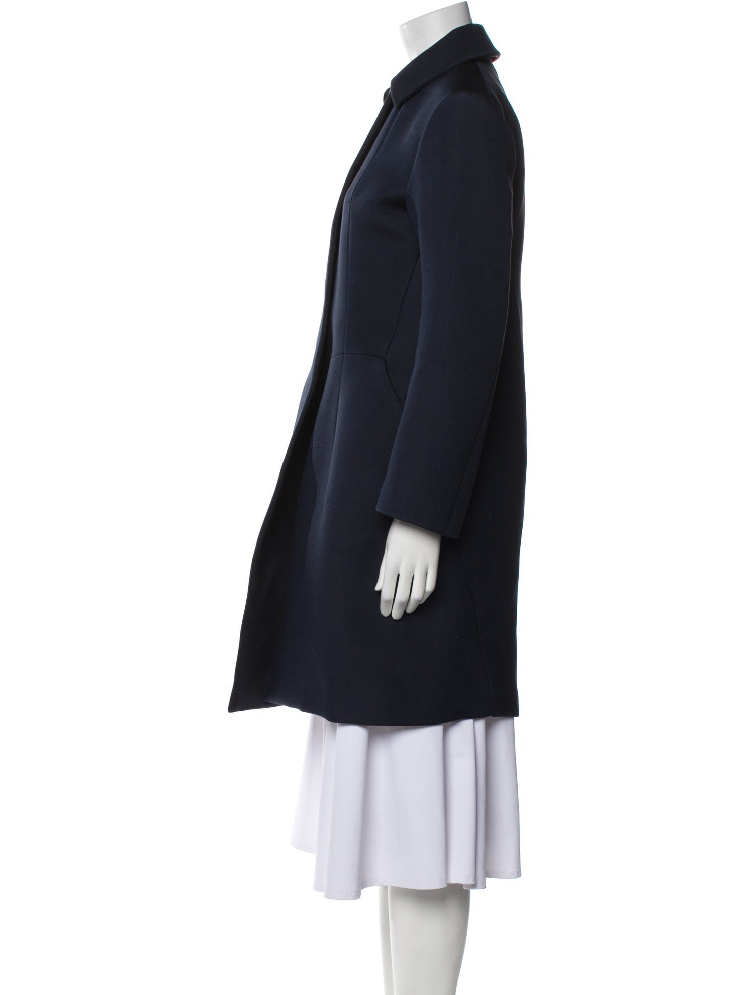 Jil Sander Wool Faux Fur Coat