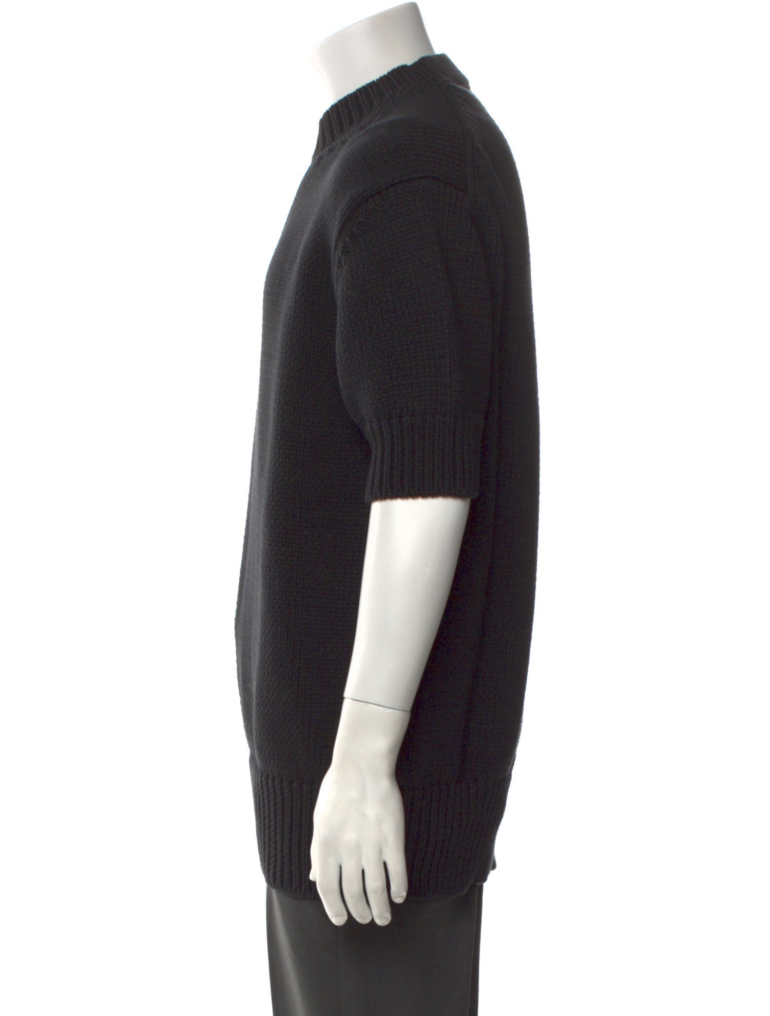 Jil Sander Mock Neck Short Sleeve Polo Sweater