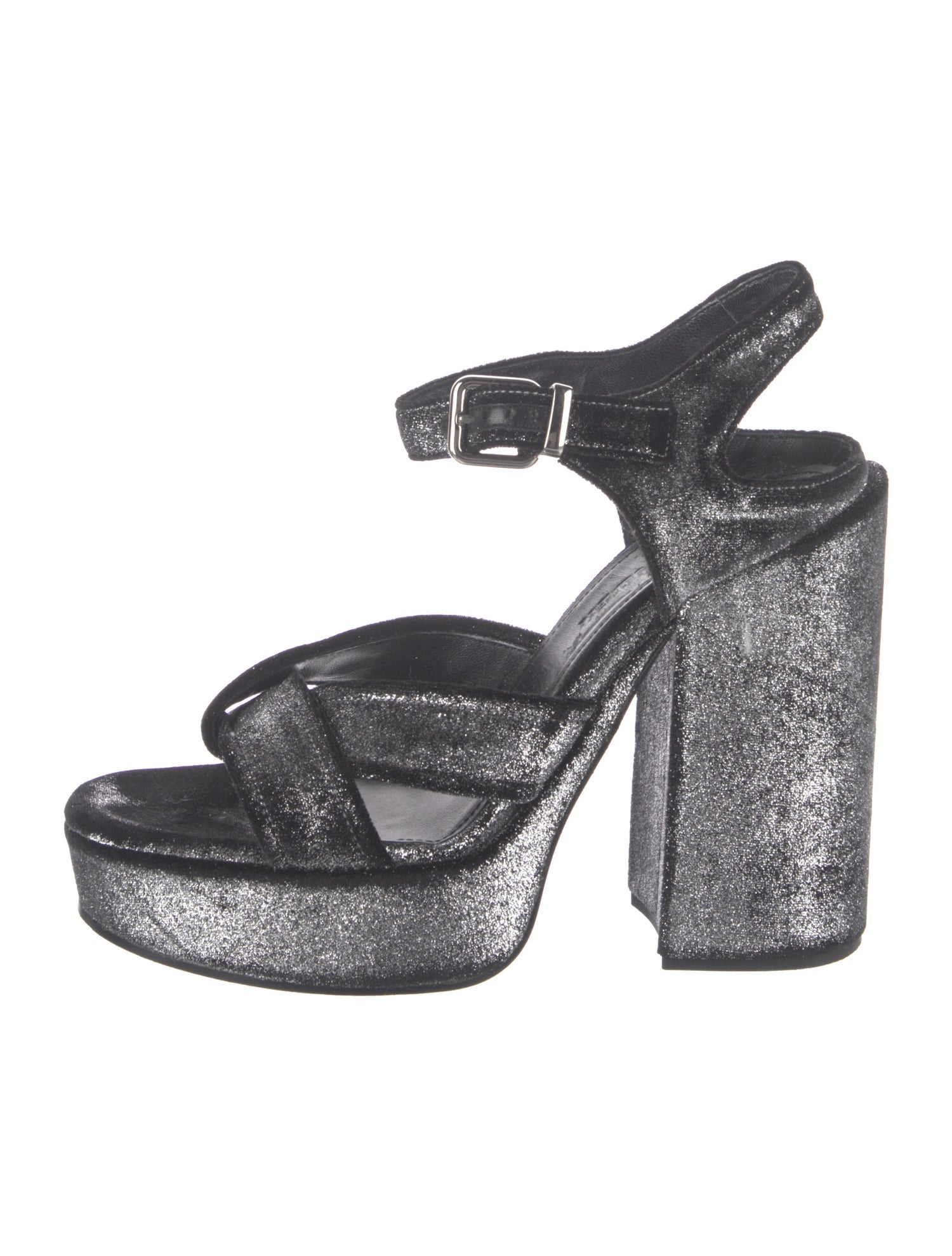 Jil Sander Velvet Glitter Accents Sandals