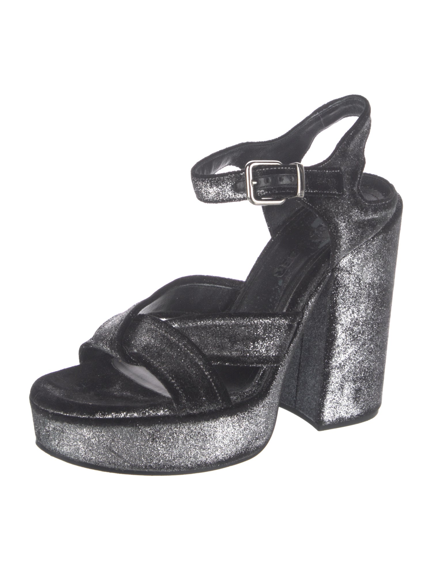 Jil Sander Velvet Glitter Accents Sandals