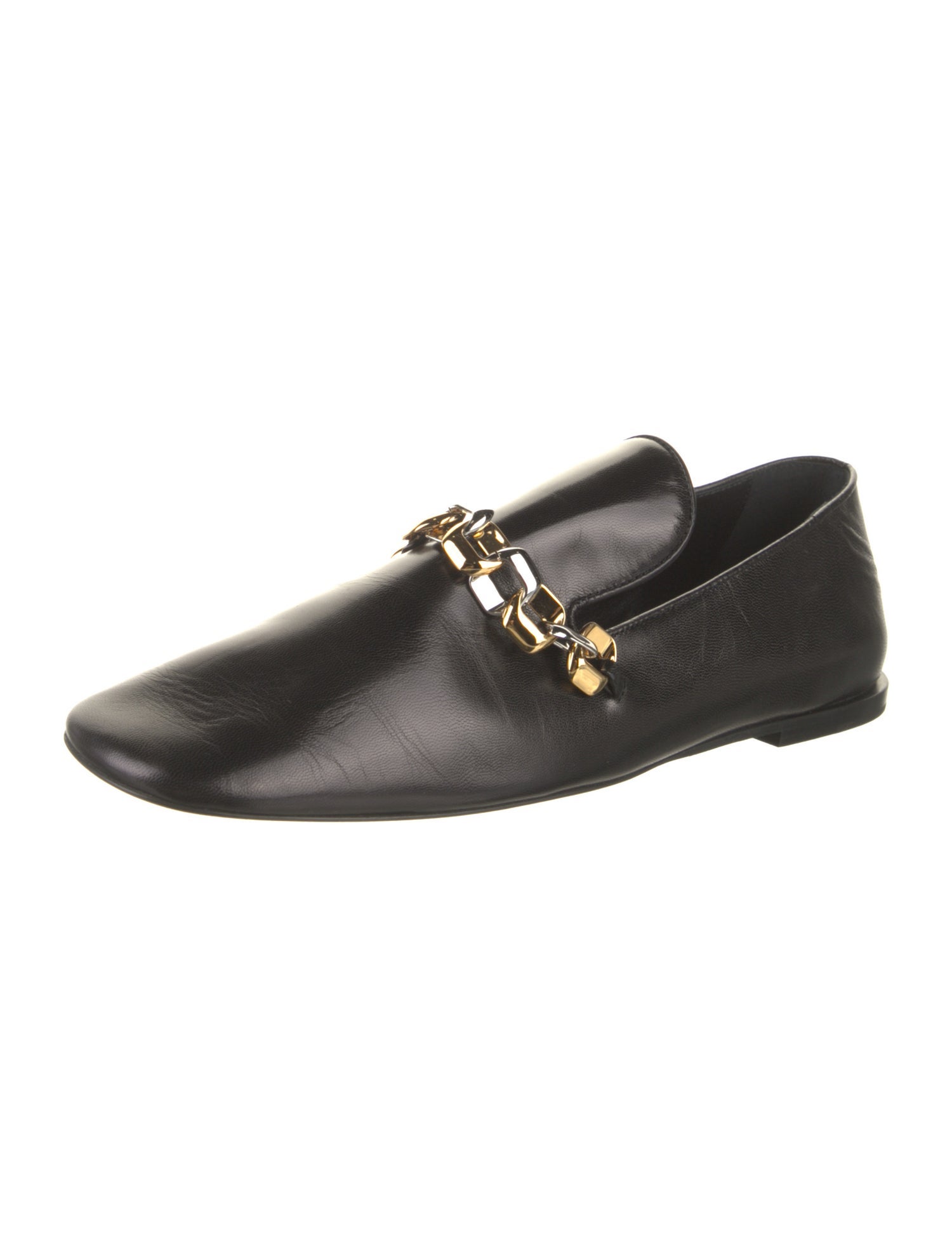 Jil Sander Leather Chain-Link Accents Loafers