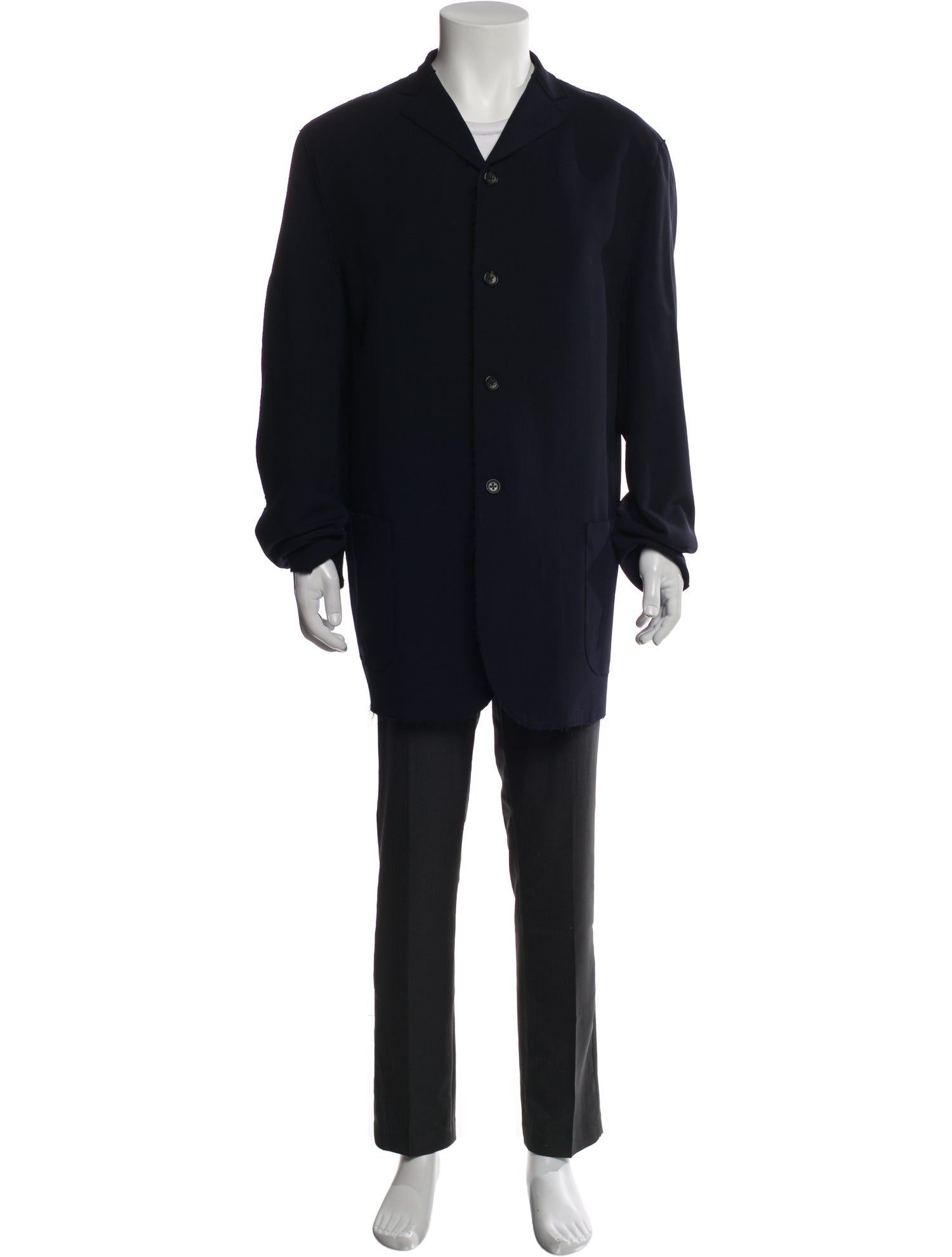 Jil Sander Virgin Wool Raw-Edge Trim Blazer