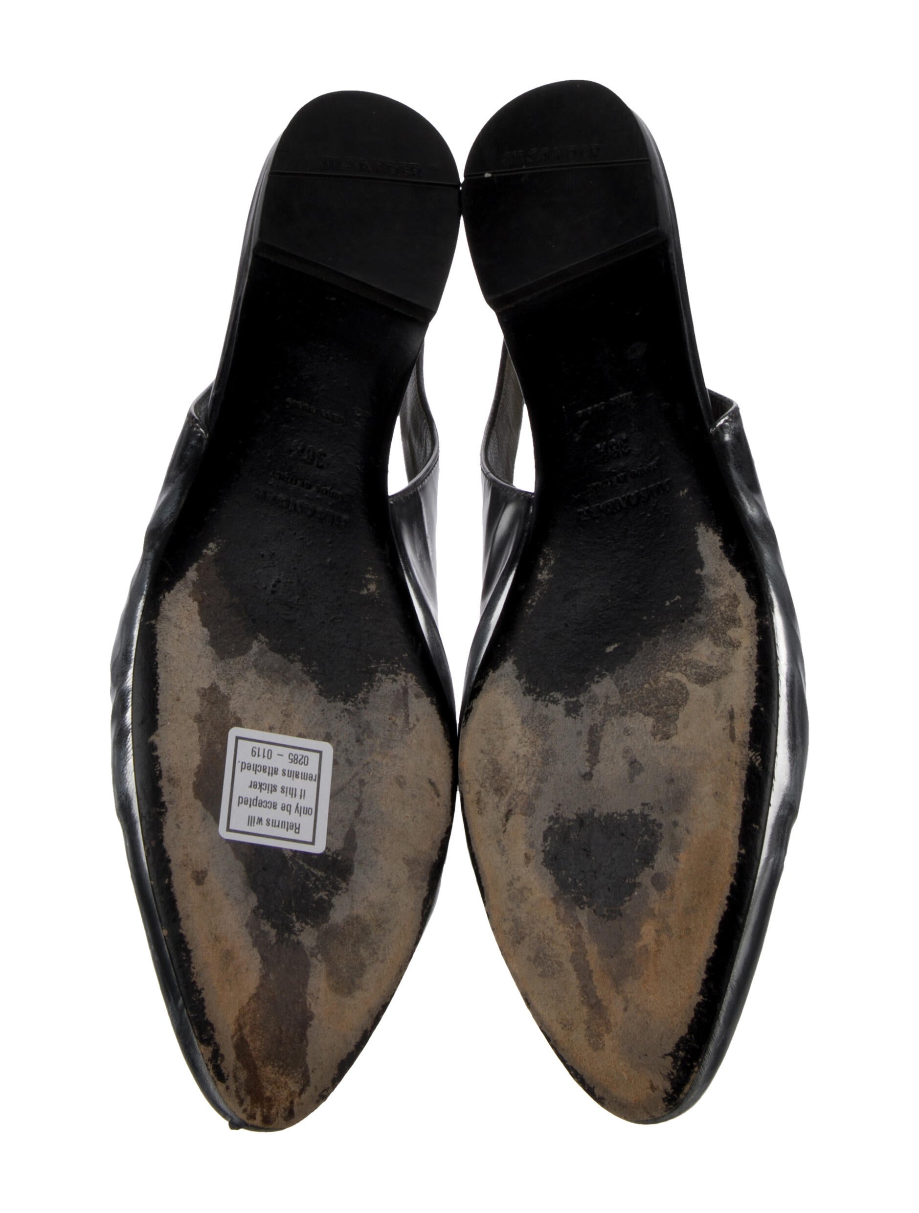 Jil Sander Leather Slingback Flats