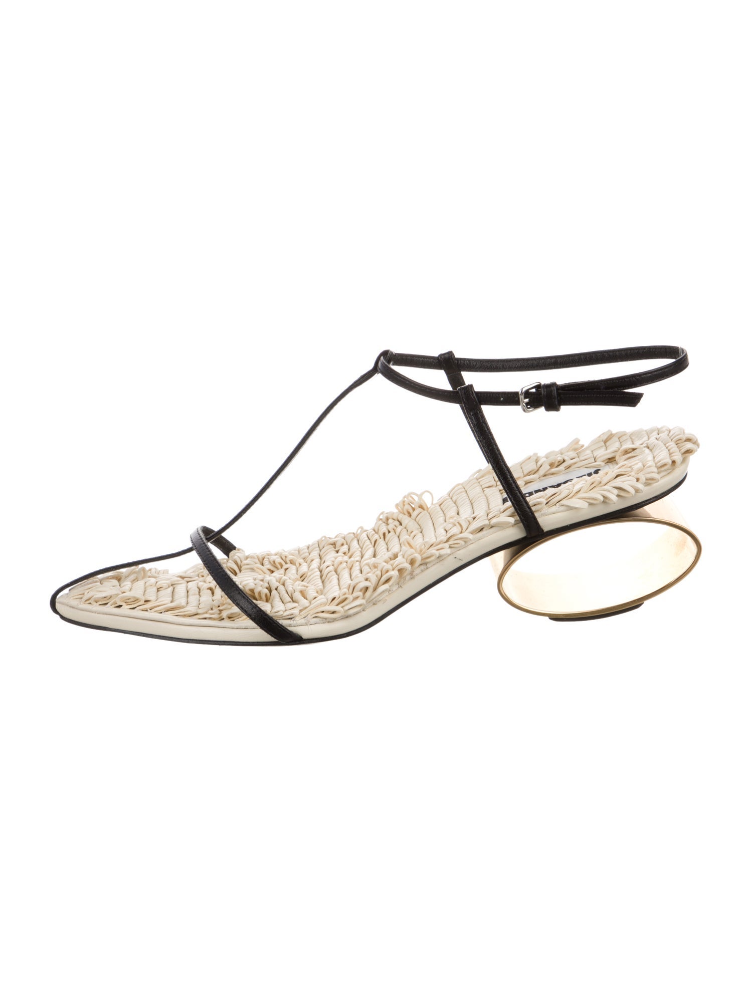 Jil Sander Leather T-Strap Sandals