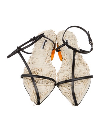 Jil Sander Leather T-Strap Sandals