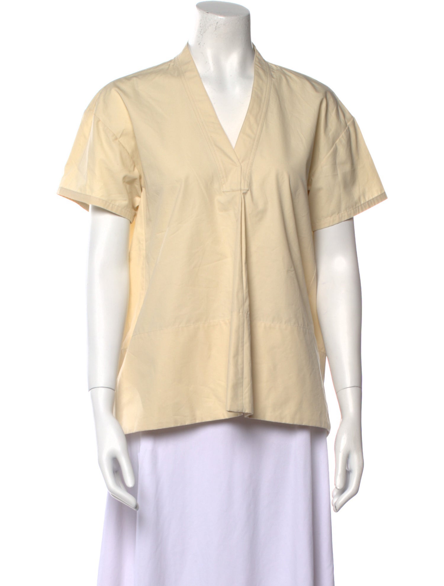 Jil Sander V-Neck Short Sleeve Button-Up Top