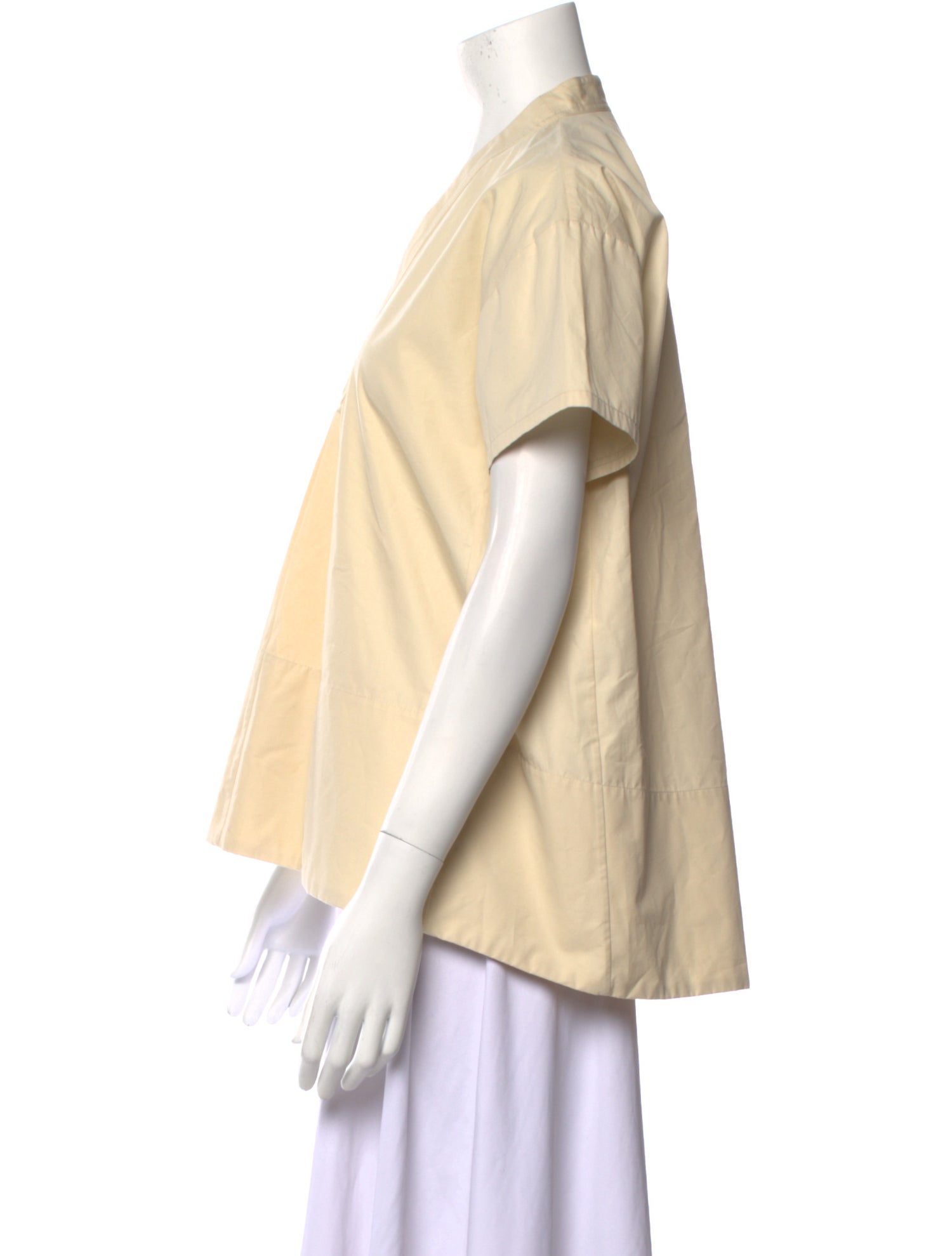 Jil Sander V-Neck Short Sleeve Button-Up Top