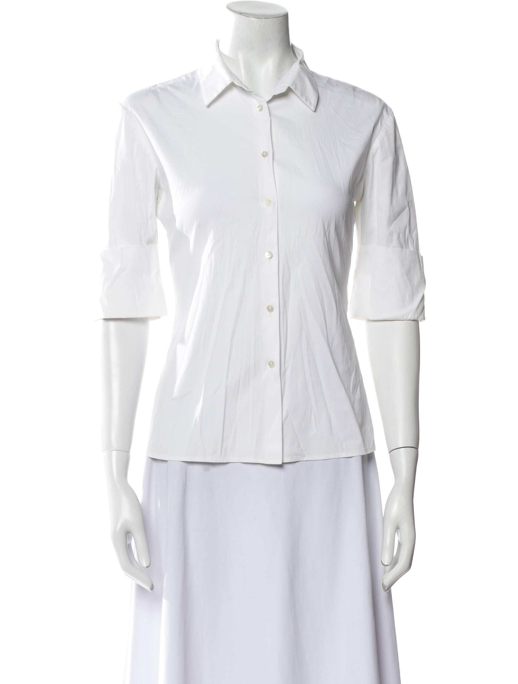 Jil Sander Three-Quarter Sleeve Button-Up Top