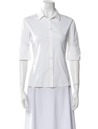 Jil Sander Three-Quarter Sleeve Button-Up Top