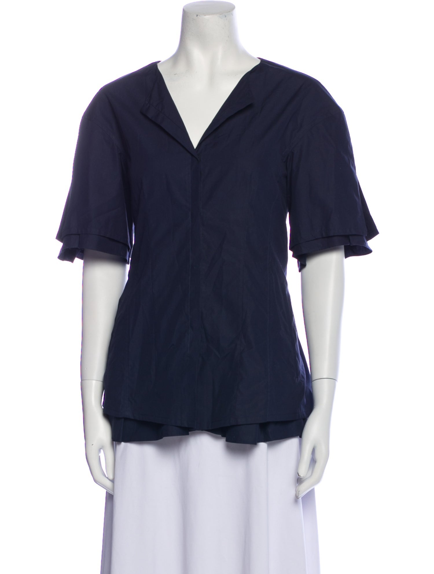 Jil Sander V-Neck Short Sleeve Blouse