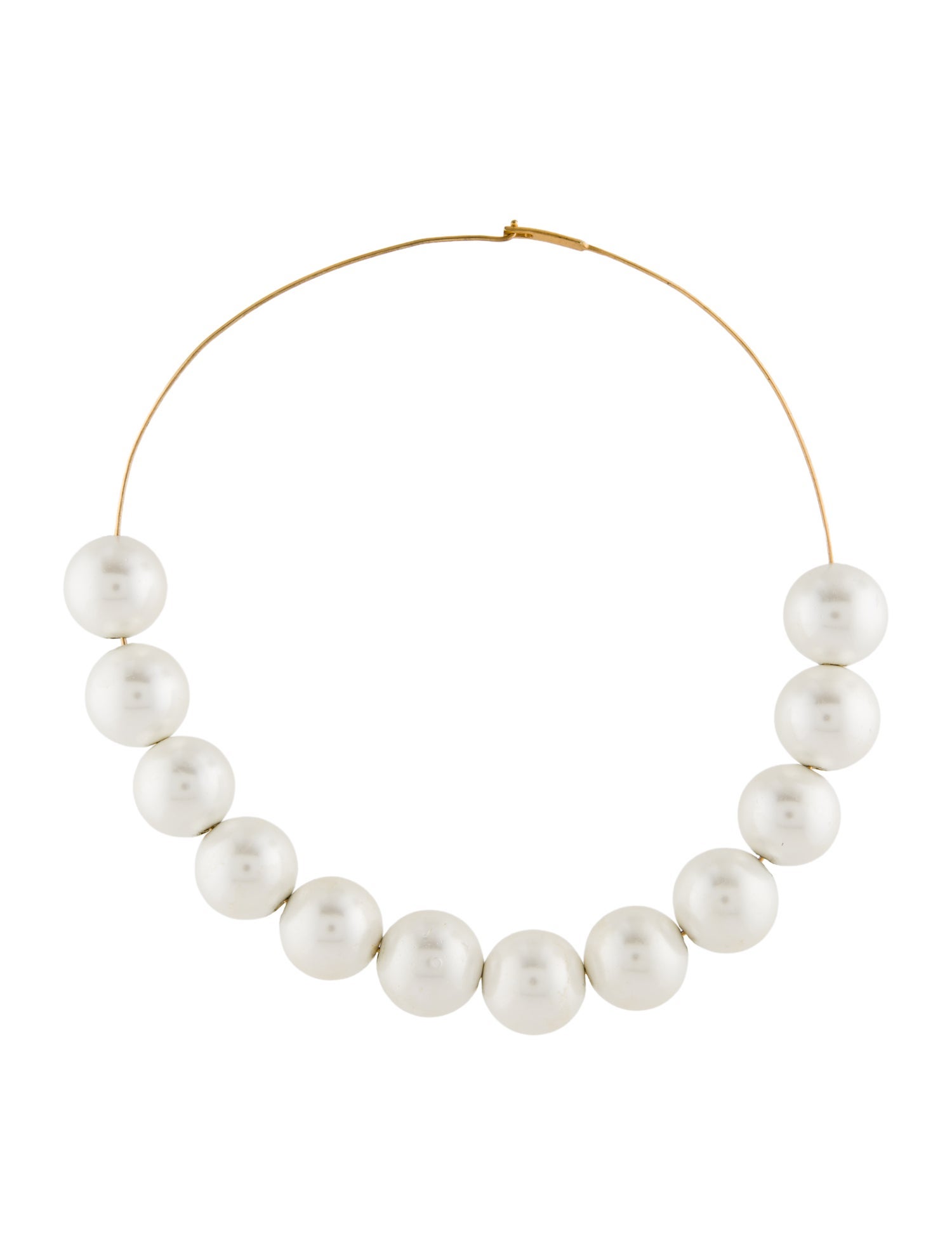 Jil Sander Faux Pearl Collar Necklace