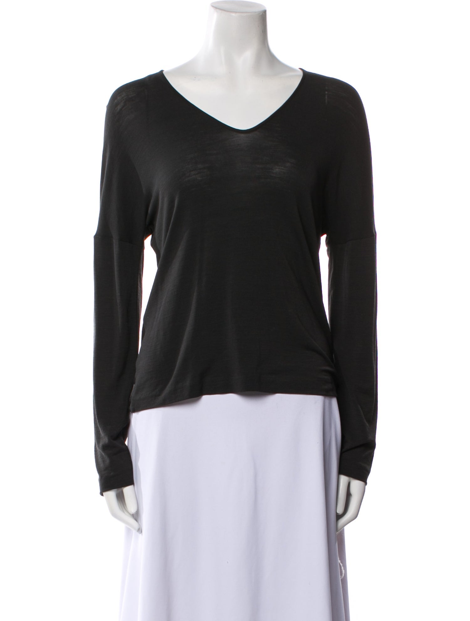 Jil Sander V-Neck Long Sleeve T-Shirt