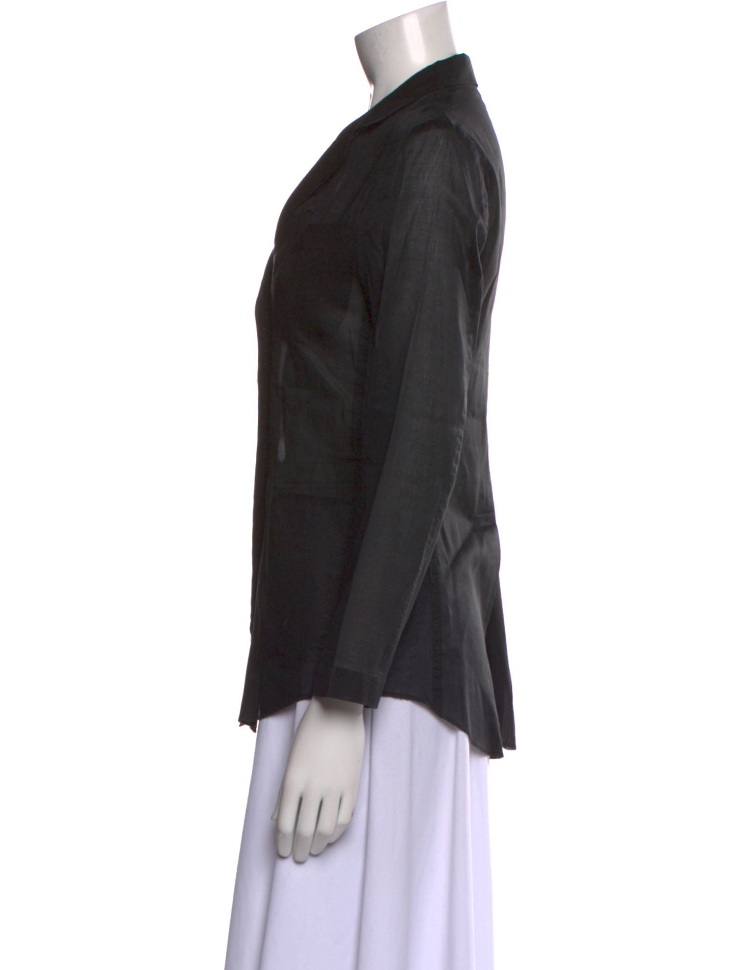 Jil Sander V-Neck Three-Quarter Sleeve Blouse