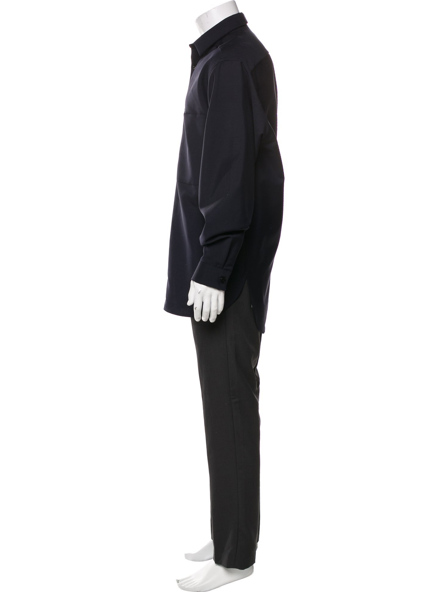Jil Sander Wool Long Sleeve Dress Shirt